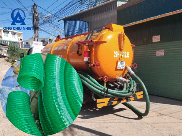 Ống nhựa lõi thép xanh hút bể phốt