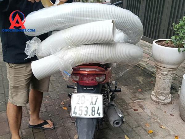 Ống gió xoắn định hình lắp máy điều hòa di động