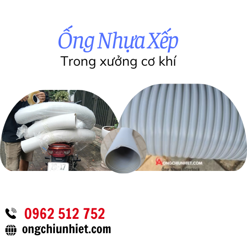 Giải pháp hút khói hàn bằng ống nhựa xếp D200 cho xưởng cơ khí nhỏ